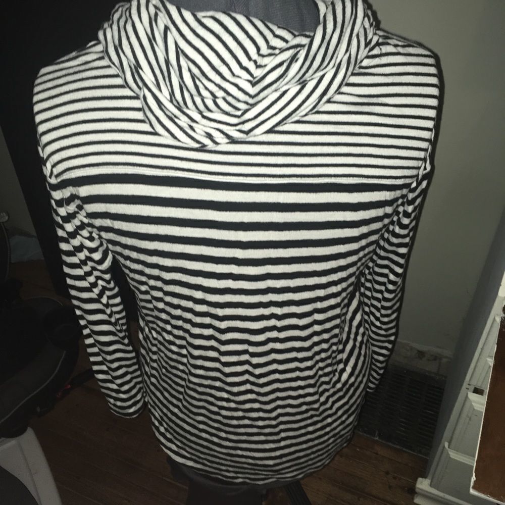 Chico’s 1 striped cozy cowl neck long sleeve top